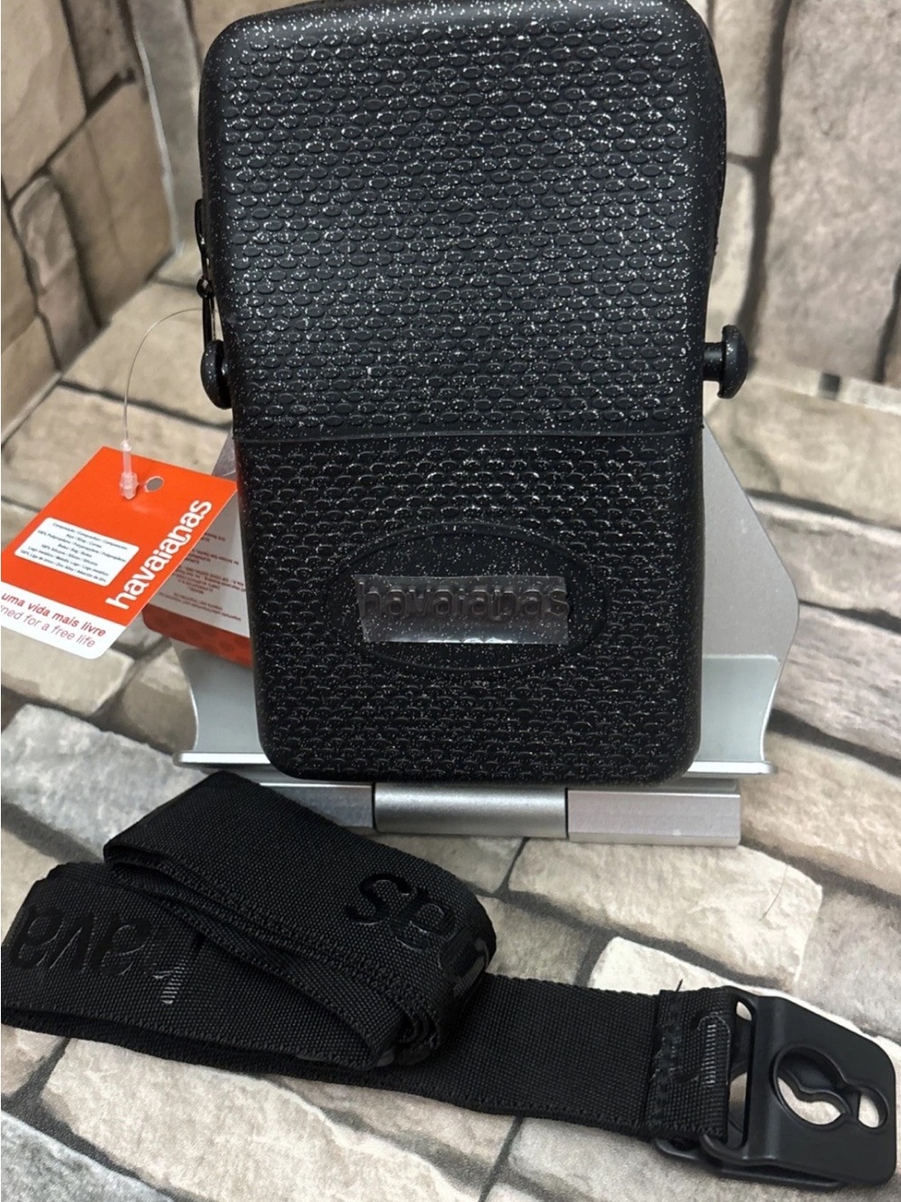 New Havaianas Street Bag Glitter in black w/ Strap